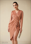 Front Knot Detailed Midi Dress - 250725