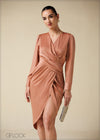 Front Knot Detailed Midi Dress - 250725