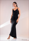 Cowl Neck Front Ruche Maxi Dress - 201224