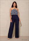 Pleat Detail Wide Leg Pant - 201223