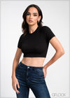 Ribbed Crop Tee - 240325