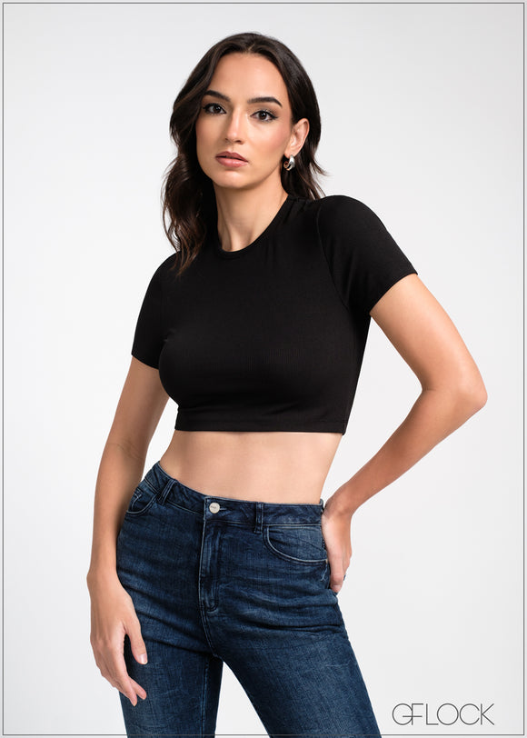 Ribbed Crop Tee - 240325