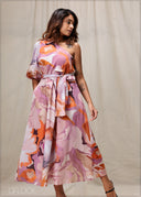 One Shoulder Printed Dress - 020326