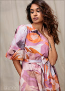 One Shoulder Printed Dress - 020326