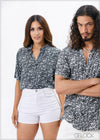 Short Sleeve Printed Viscose Shirt - 280423 - 01