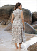 Printed Button Down Dress - 201026