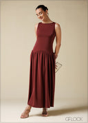 Sleeveless Low Waist Maxi Dress - 110725