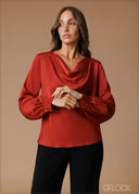 Satin Long Sleeve Top - 140826