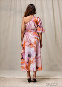 One Shoulder Printed Dress - 020326
