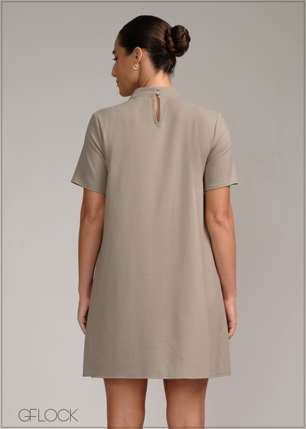 Mini Dress With Chinese Collar - 120724