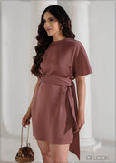 Batwing Sleeve Mini Dress - 090625