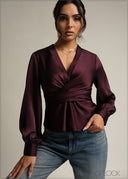 Tie Detail Long Sleeve Top - 231026