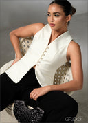 V-Neck Sleeveless Blazer Top - 270625