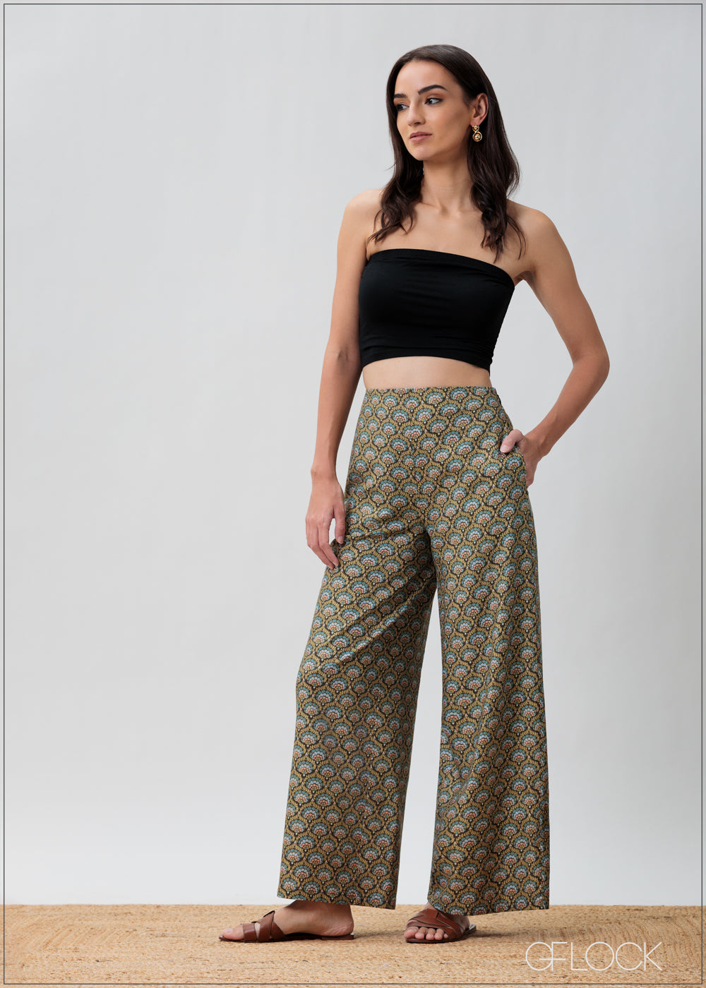 Wide Leg Printed Pant - 040725