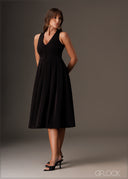 Sleeveless button detailed midi dress