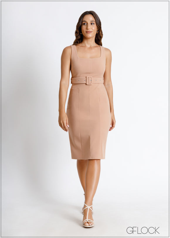 Square Neck Midi Dress - 050824