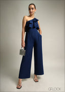 One Shoulder Frill Detail Jumpsuit - 220825