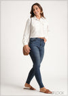 Regular Collar Cropped Shirt - 300924