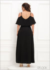 Off The Shoulder Frill Detailed Maxi Dress - 290923