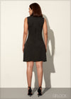 Sleeveless Dress With Front Pleat - 120224