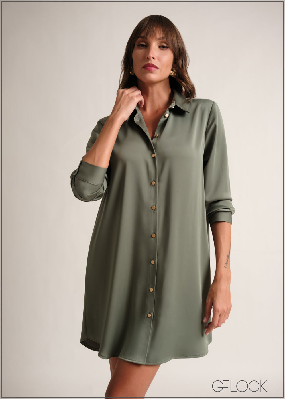 Long Sleeve Shirt Dress - 190126