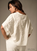 V-Neck Embroidered Top - 160126