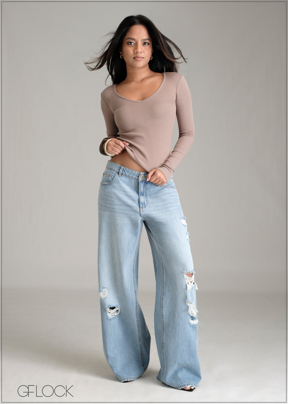 Long Sleeve Rib Top - 061225 – GFLOCK.LK
