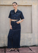 Denim Long Skirt - 090425