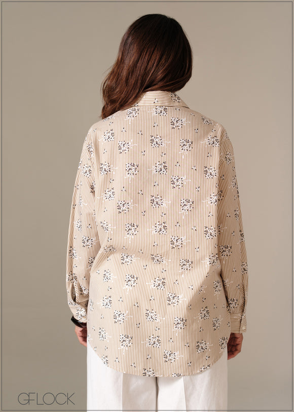 Striped Oversized Shirt - 090126