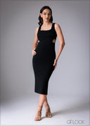 Cut-Out Detail Bodycon Midi Dress - 110725