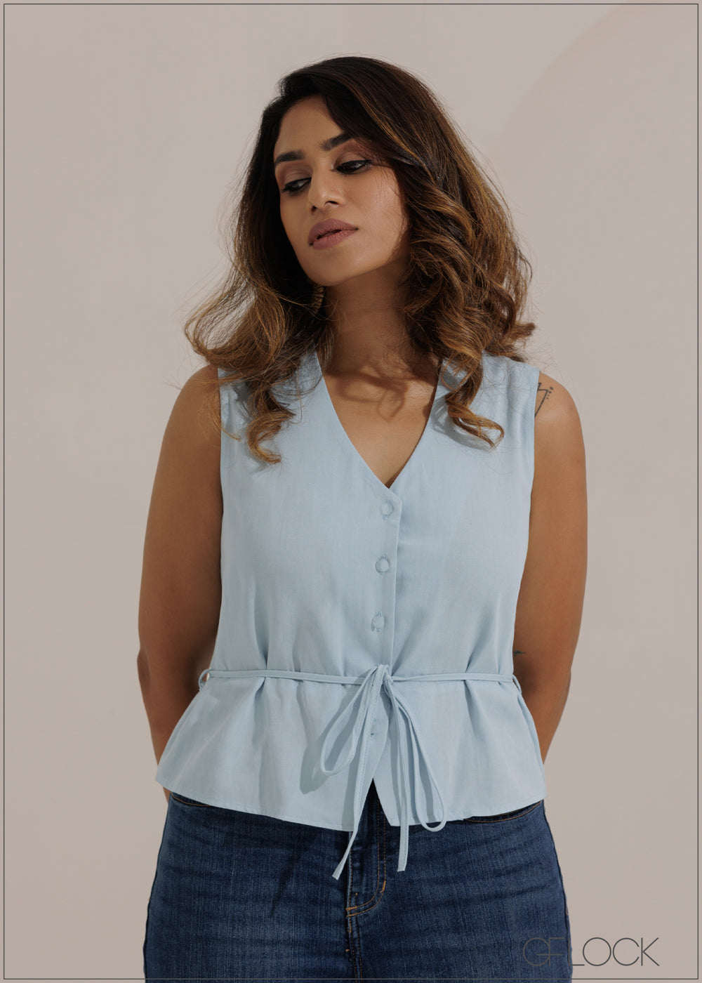 V-Neck Peplum Top - 271025