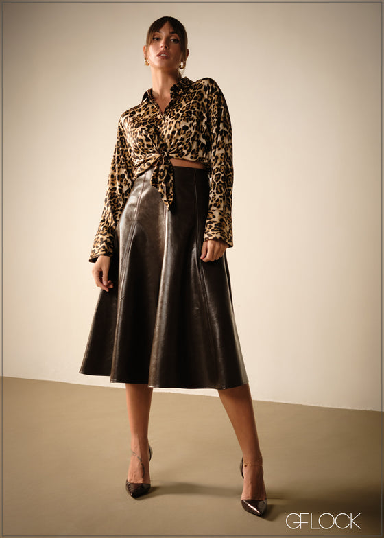 High Waist Midi Skirt - 271125