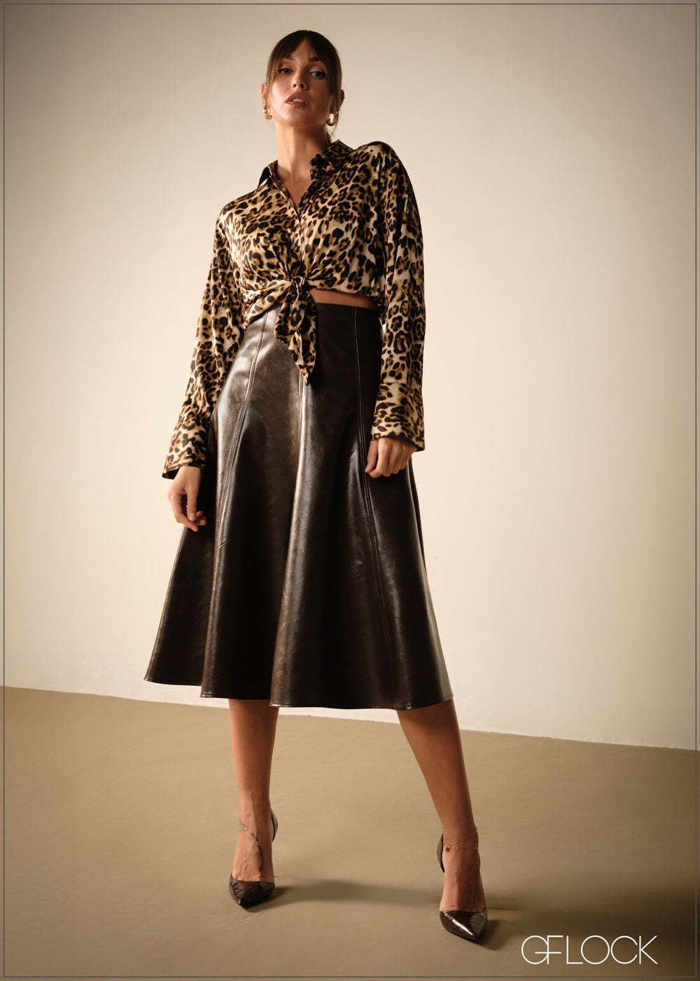 High Waist Midi Skirt - 271125