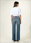 Mid Wash Bootcut Jean - Short Length - 030626