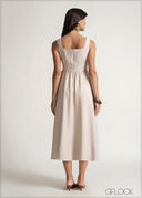 Square Neck Flared Dress - 150526