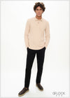 Half Placket Long Sleeve T-Shirt - 030125