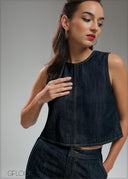Round Neck Loose Vest Top - 210925