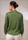High Neck Top With Sleeve Detail - 120124