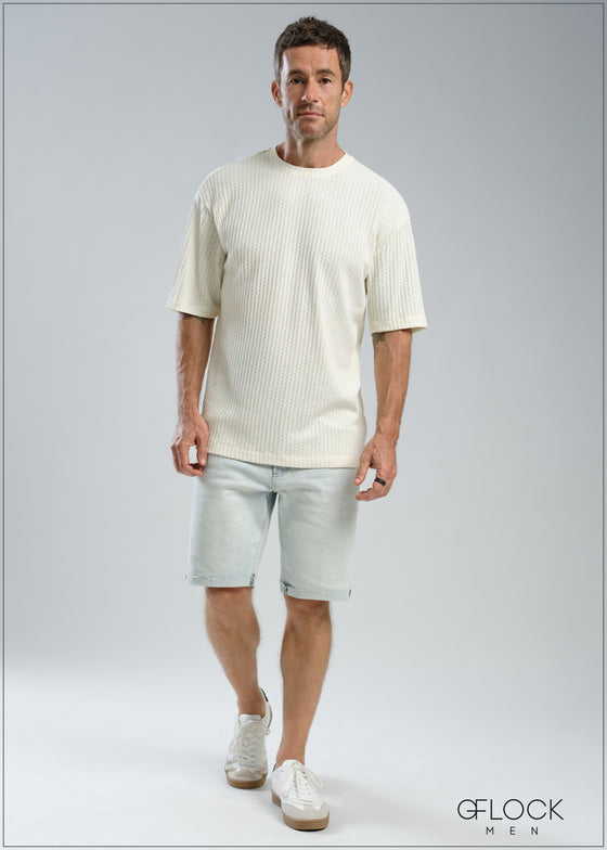 Light Wash Denim Short - 121125