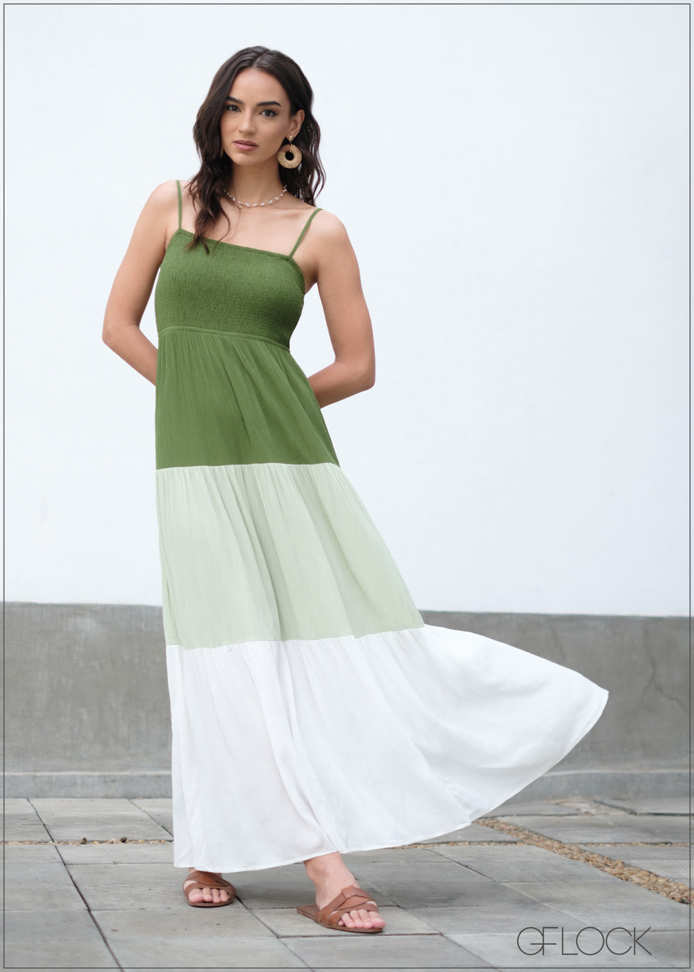 Color Block Strappy Dress - 040425