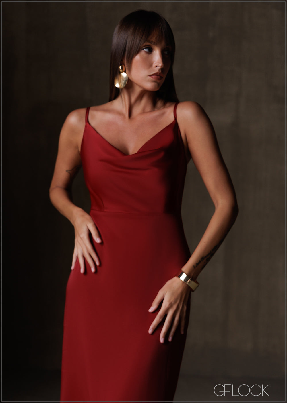 Cowl Neck Slip Maxi Dress - 191225