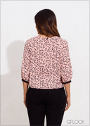 Contrast Cuff Detail Top - 050623