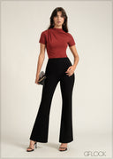 High Waist Bootleg Pant - 030826