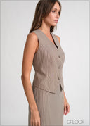 V-Neck Detailed Waistcoat - 170826