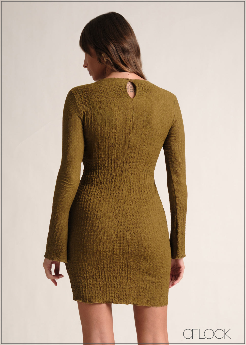 Boat Neck Mini Dress - 190126