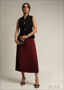 V-Neck Sleeveless Waistcoat - 231026