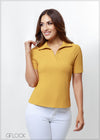 Collared Rib Top - 030723