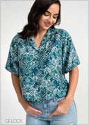 Cuban Collar Printed Shirt - 031025