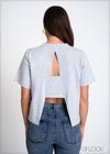 T-Shirt With Open Back Split - 070225