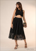 Lace Gathered Skirt - 040426